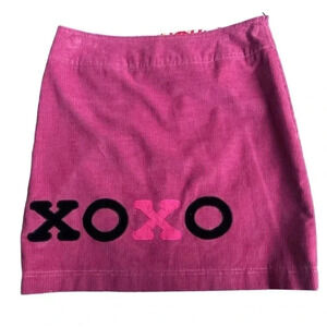 🌟final sale🌟Uncommon Threads by Donna McMillan Pink Embroidered Corduroy Skirt